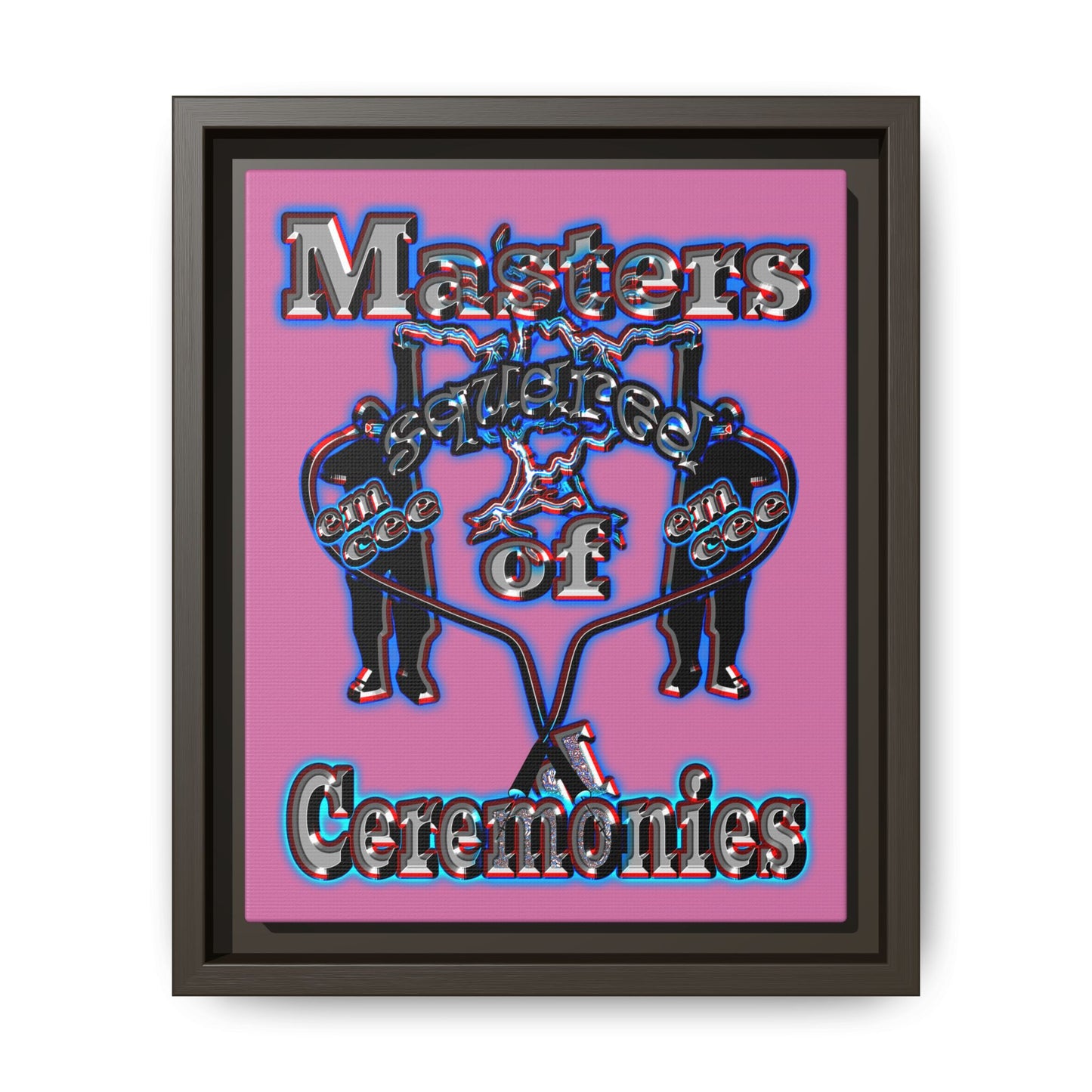 em cee squared - framed canvas art (light pink)