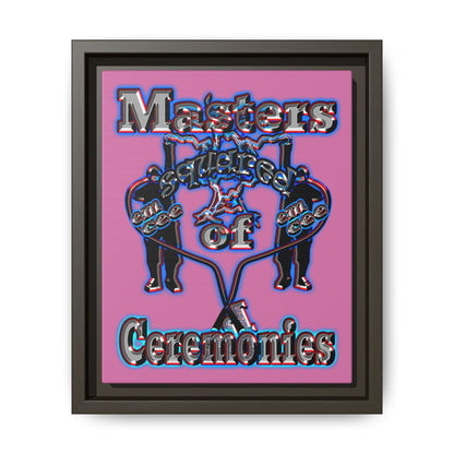 em cee squared - framed canvas art (light pink)