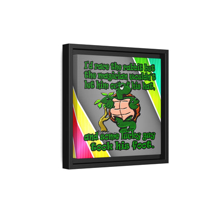 turtle race - framed canvas art (rainbow split)