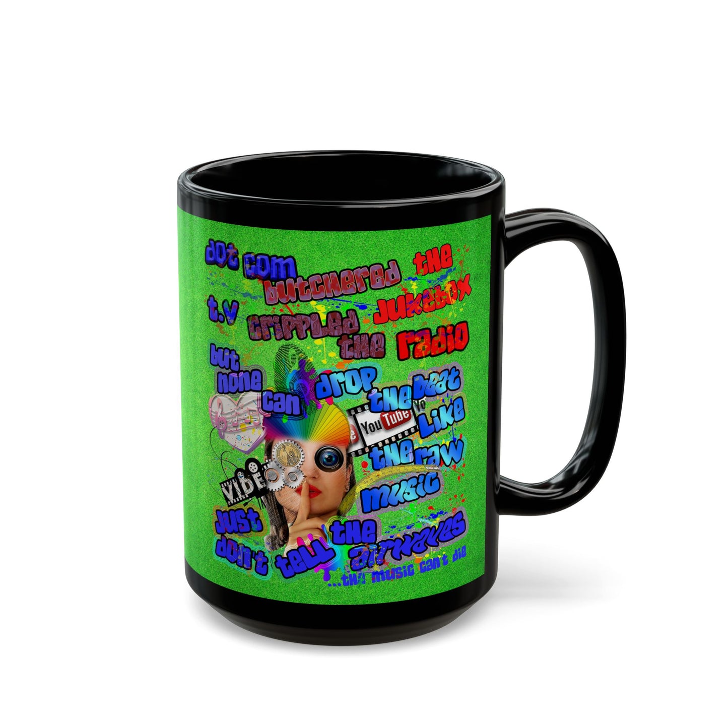 drop the beat - Black Mug (green turf)