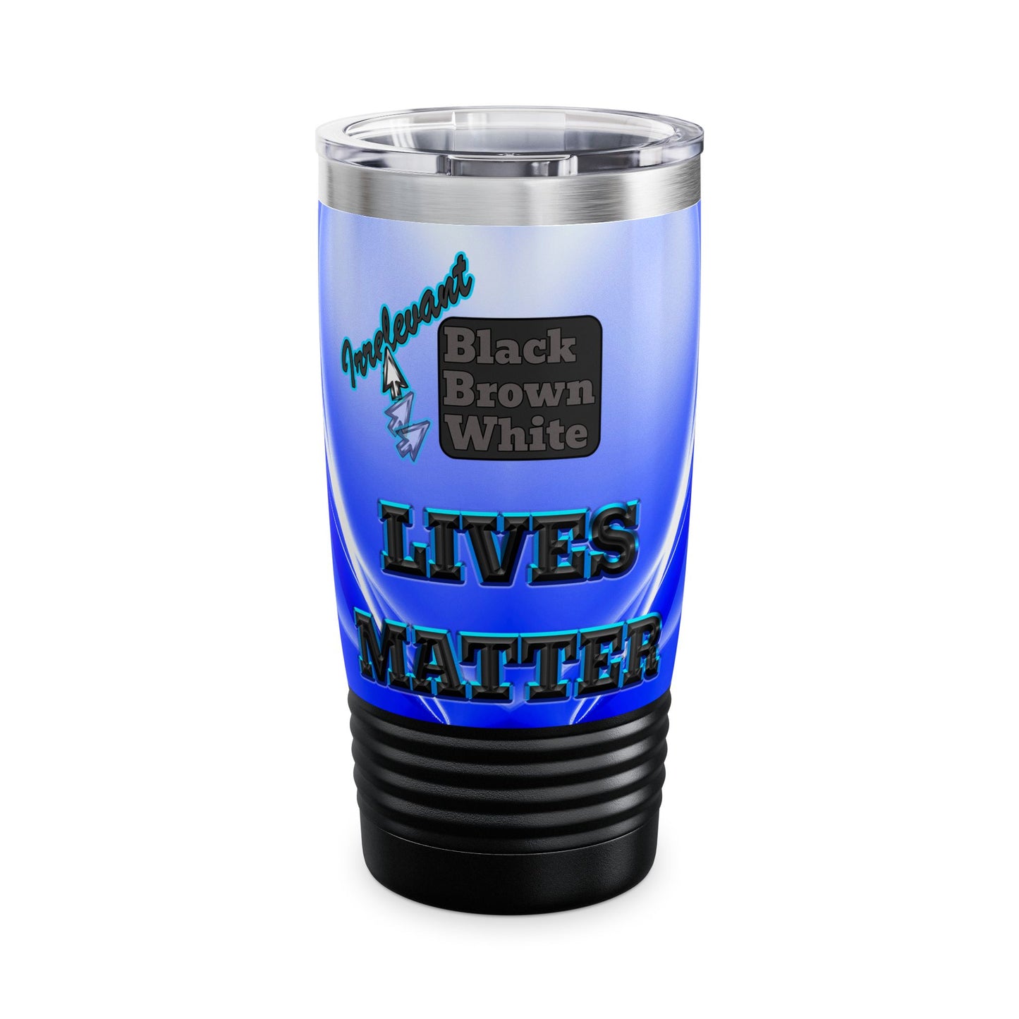 irrelevant - Ringneck Tumbler, 20oz (blue-white wave)