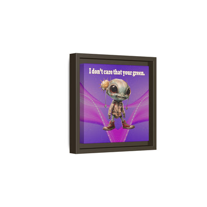 I don't care that your green - framed canvas art (purple-pink wave)
