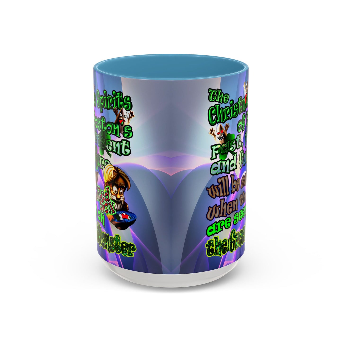 christmas spirits of boston - Accent Mug (grey-pink wave)
