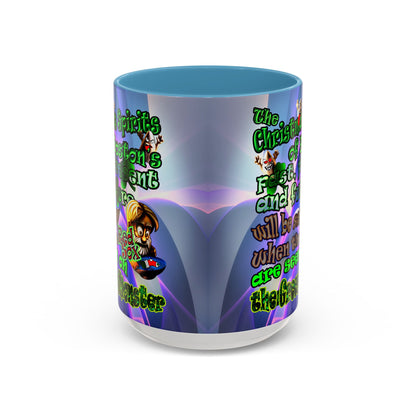 christmas spirits of boston - Accent Mug (grey-pink wave)