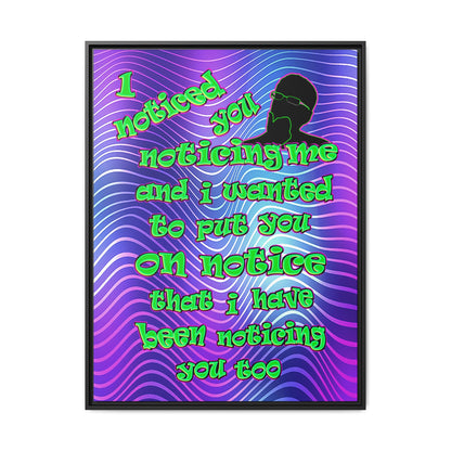 noticed you noticing - framed canvas art (purple wave)