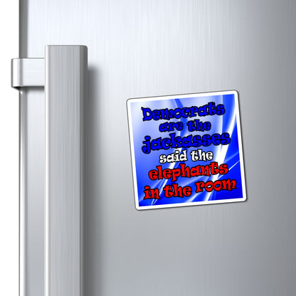 donkeys and elephants - Magnets - (blue-white wave)