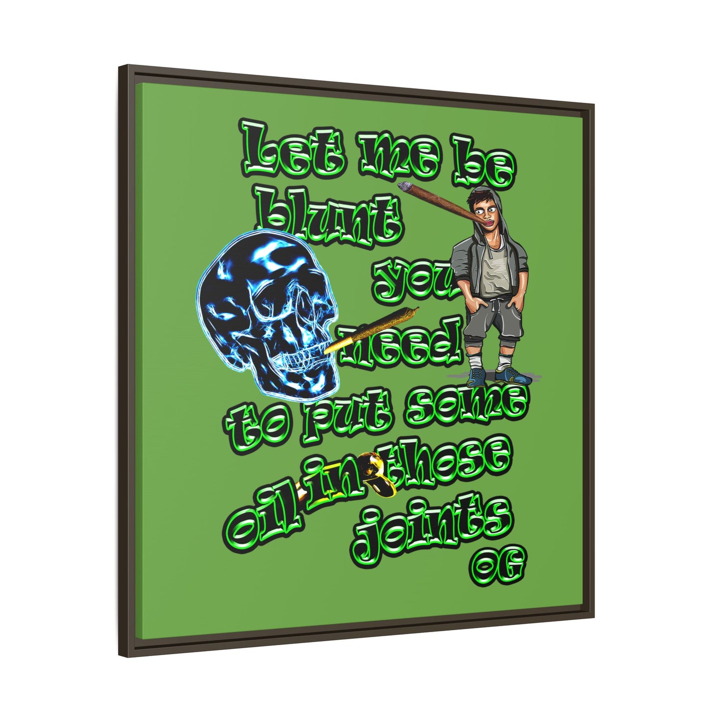 og - framed canvas art (green)