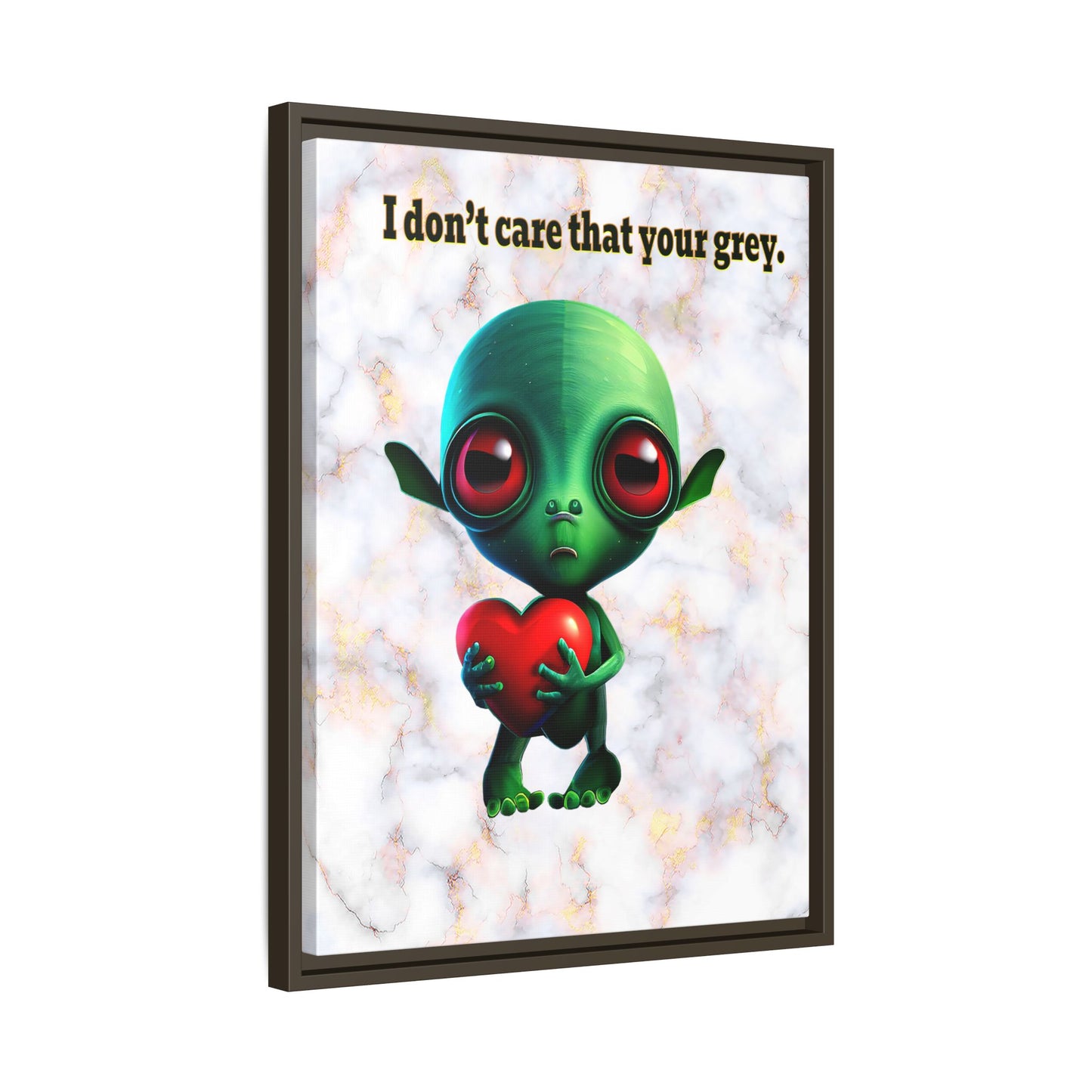 I don't care that your grey - framed canvas art (white marble)
