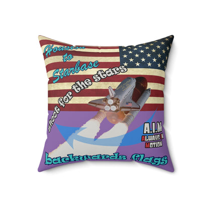 shoot for the stars - Faux Suede Square Pillow - (light purple)