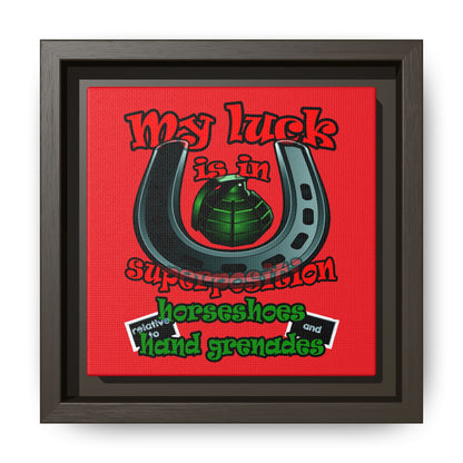 my luck - framed canvas art (red)