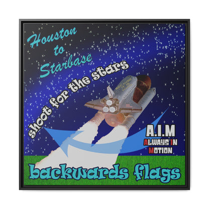 shoot for the stars - framed canvas art ('snoops' background)