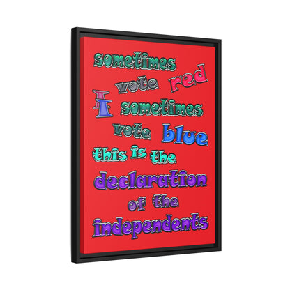 declaration of the independents - framed canvas art (red)