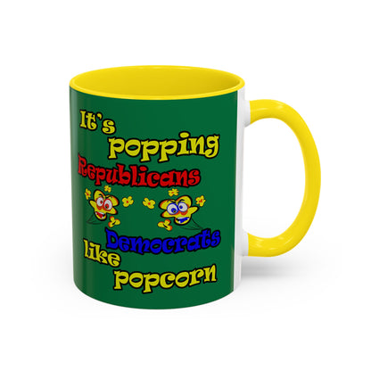 popping like popcorn - Accent Mug (dark green)