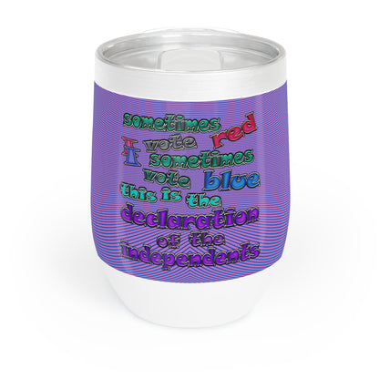 declaration of the independents - Chill Wine Tumbler (light blue-purple wave)