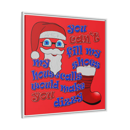 santa's shoes - framed canvas art (red)