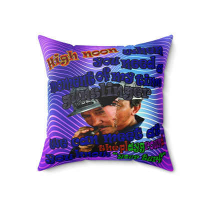 high noon - Faux Suede Square Pillow - (purple wave)