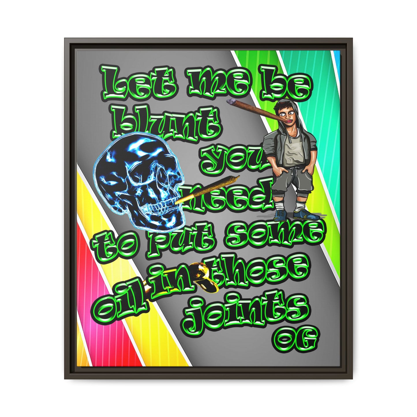 og - framed canvas art (rainbow split)