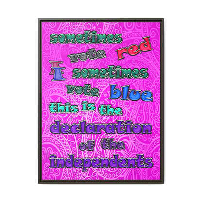 declaration of the independents - framed canvas art (pink swirl)