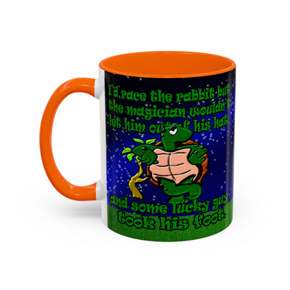turtle race - Accent Mug ('snoops' background)