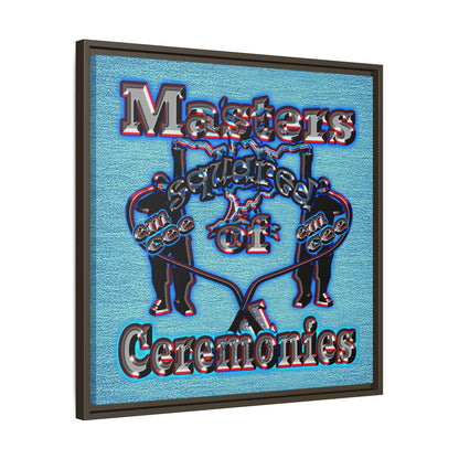 em cee squared - framed canvas art (faded blue)