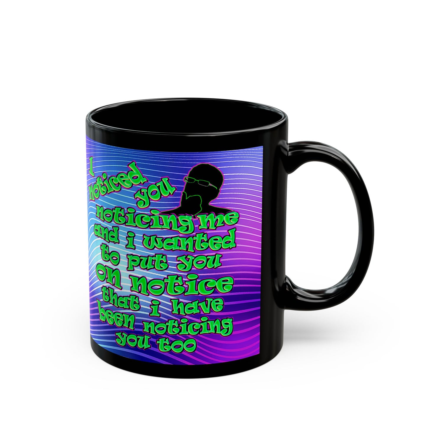 noticed you noticing - Black Mug (purple wave)