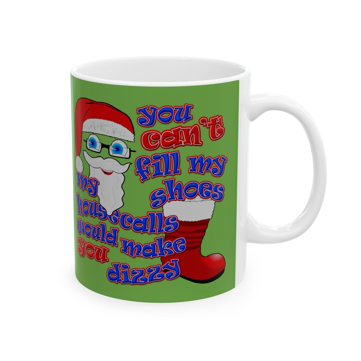 santa's shoes - White Mug (green)