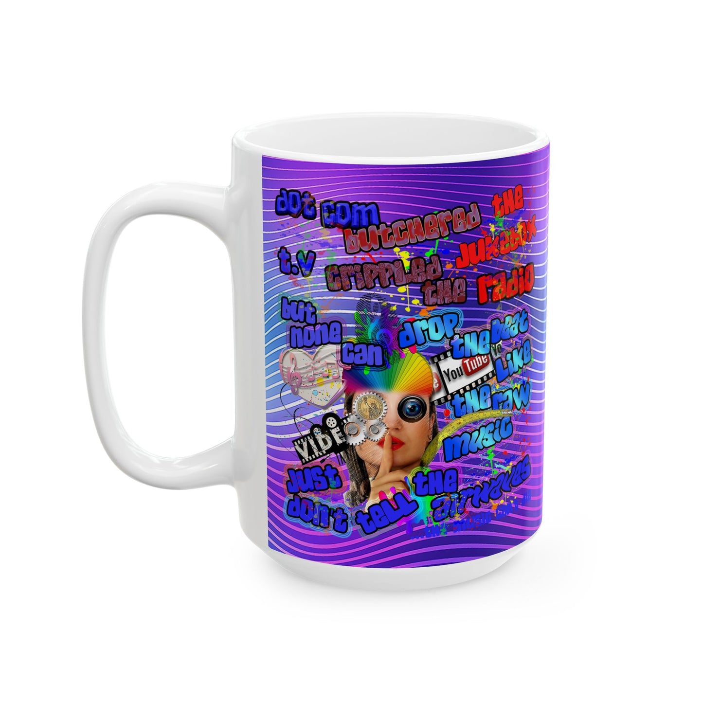 drop the beat - White Mug (purple wave)