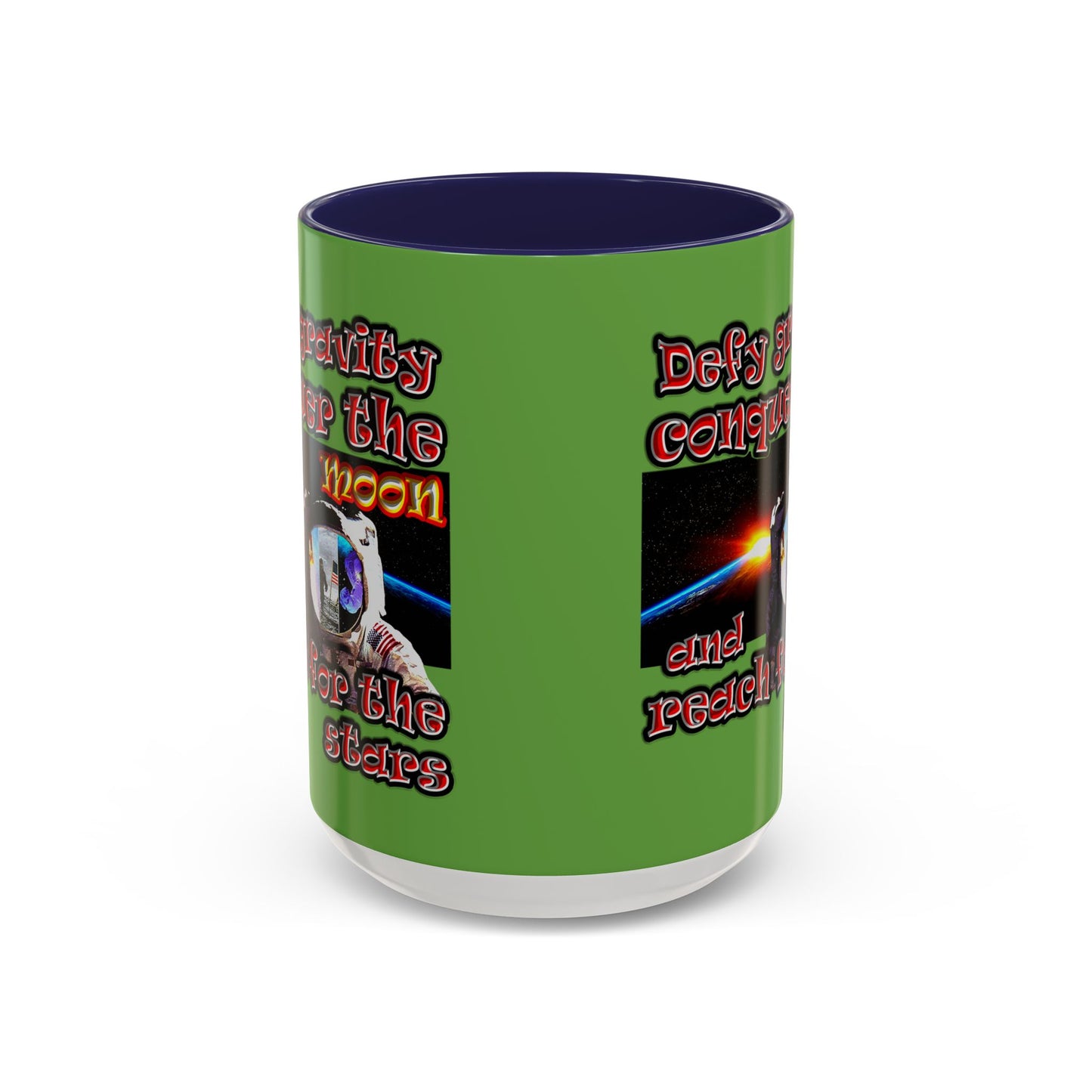 defy conquer reach - Accent Mug (green)