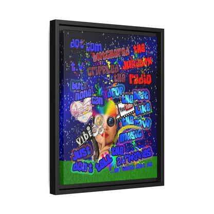 drop the beat - framed canvas art ('snoops' background)