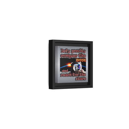 defy conquer reach - framed canvas art (brushed nickel)