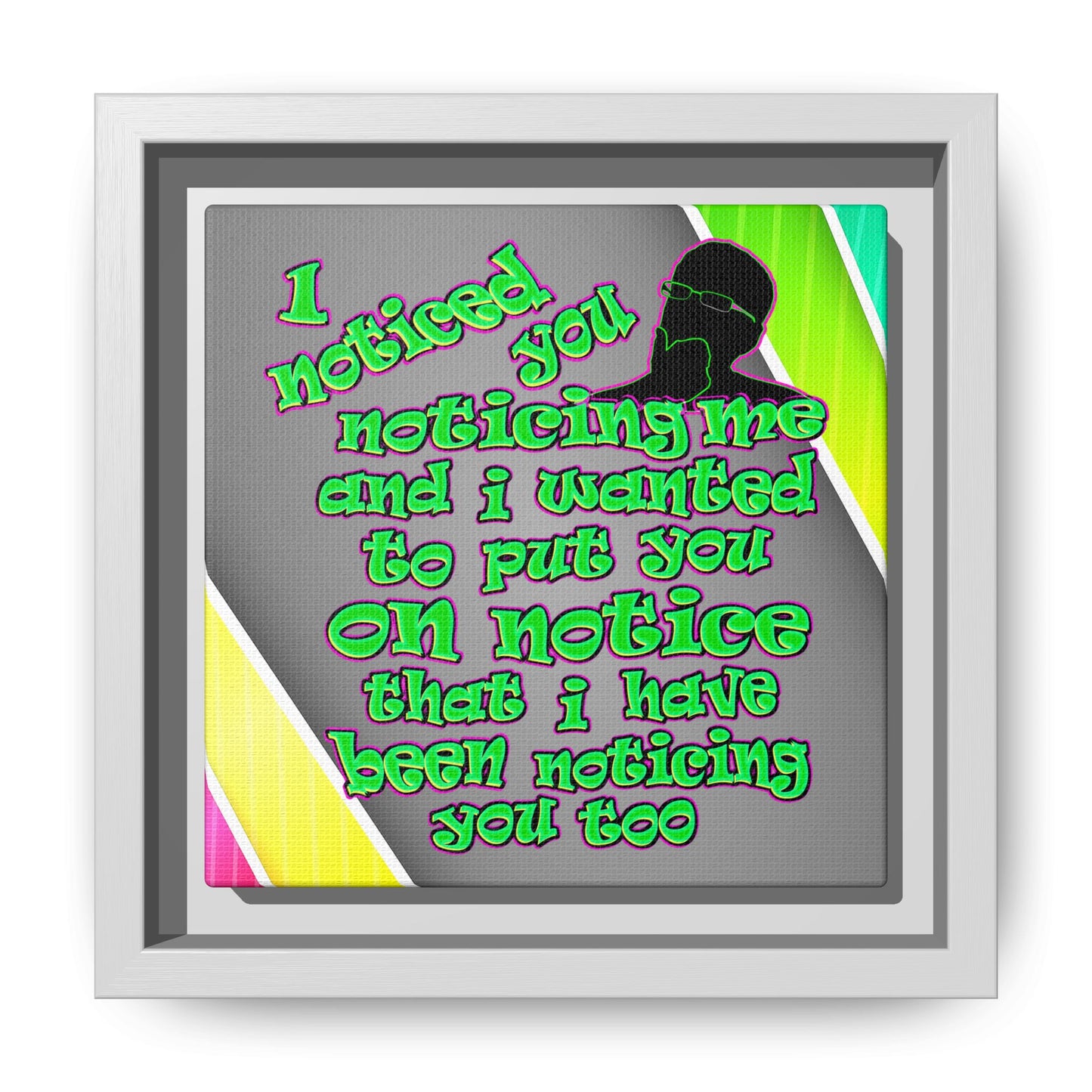 noticed you noticing - framed canvas art (rainbow split)