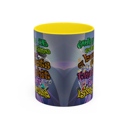 the bum's shit - Accent Mug (grey-pink wave)