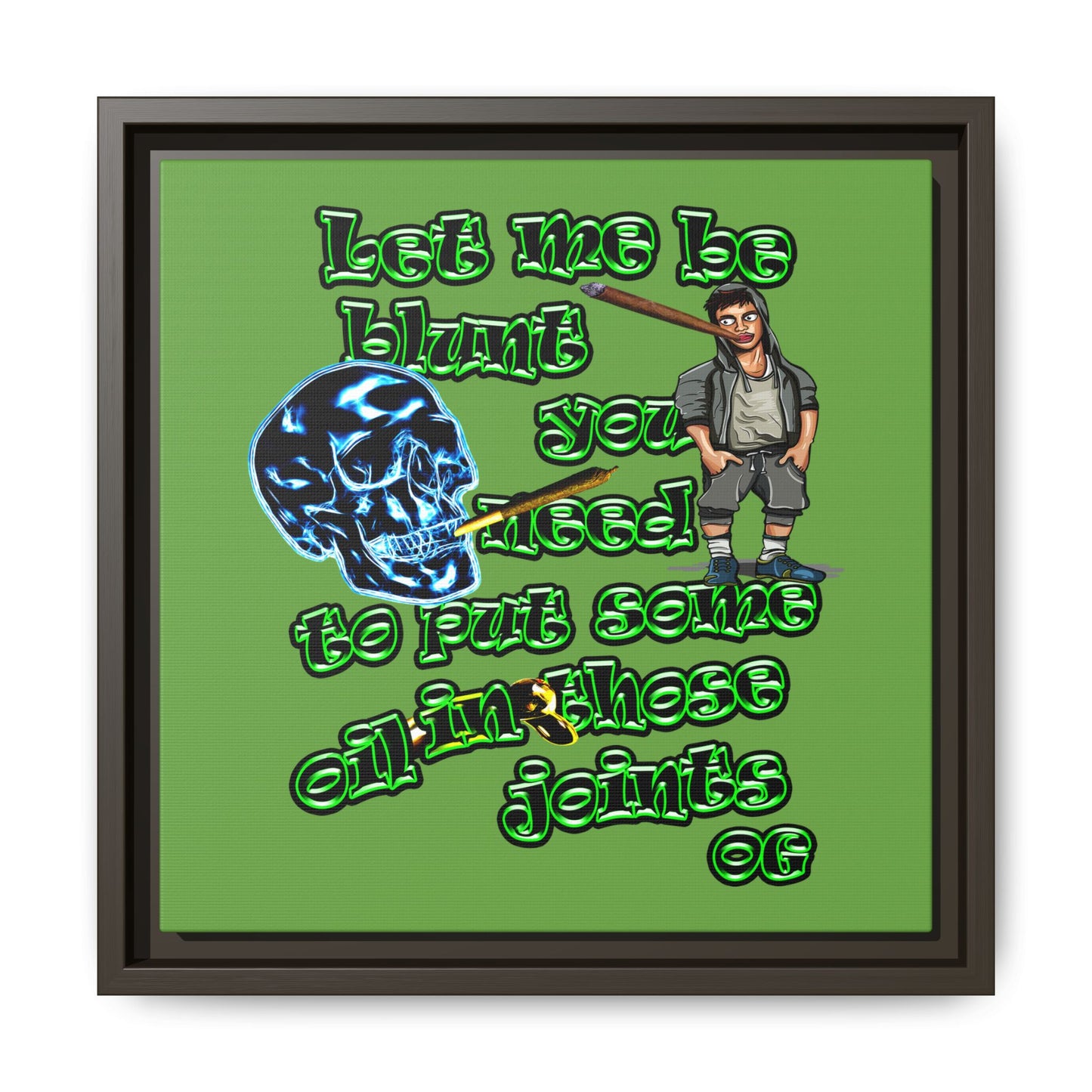 og - framed canvas art (green)
