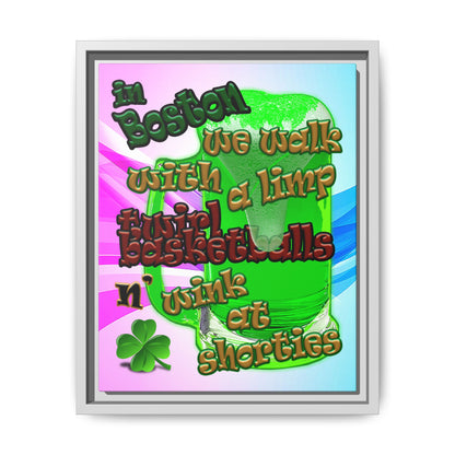 celtics logo - framed canvas art (light blue-pink wave)