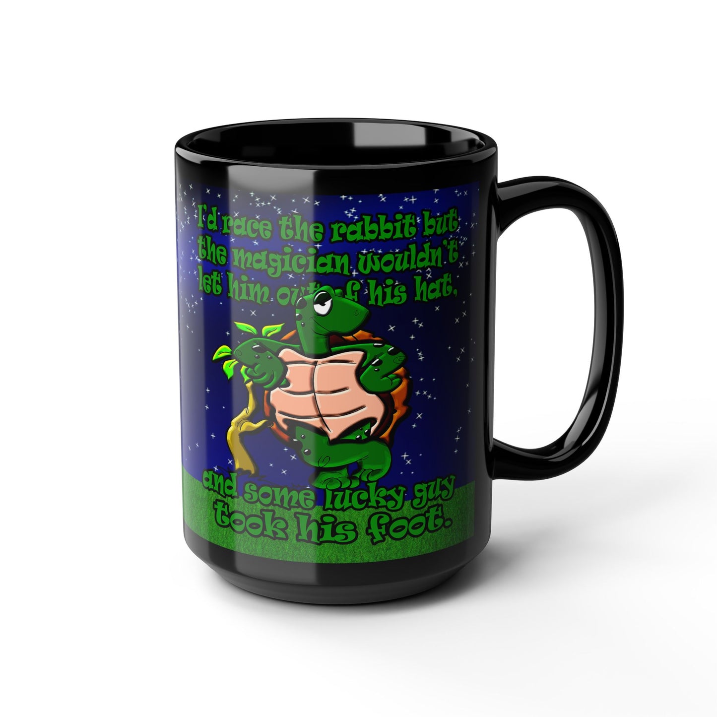 turtle race - Black Mug ('snoops' background)