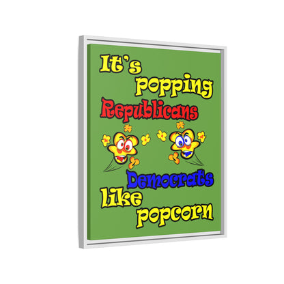 popping like popcorn - framed canvas art (green)