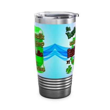 celtics logo - Ringneck Tumbler, 20oz (light blue-pink wave)