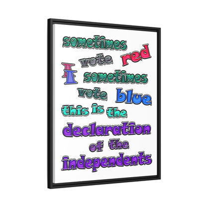 declaration of the independents - framed canvas art (white)
