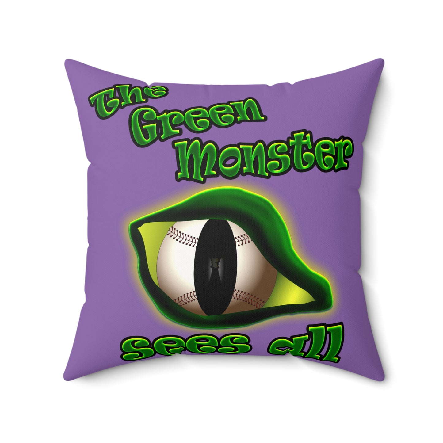 green monster - Faux Suede Square Pillow - (light purple)