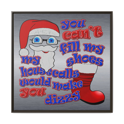 santa's shoes - framed canvas art (brushed nickel)