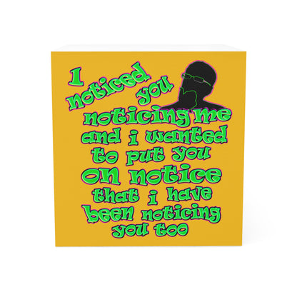 noticed you noticing - note cube (yellow)
