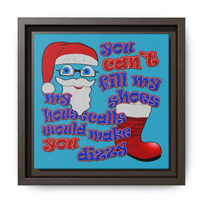 santa's shoes - framed canvas art (turquoise)
