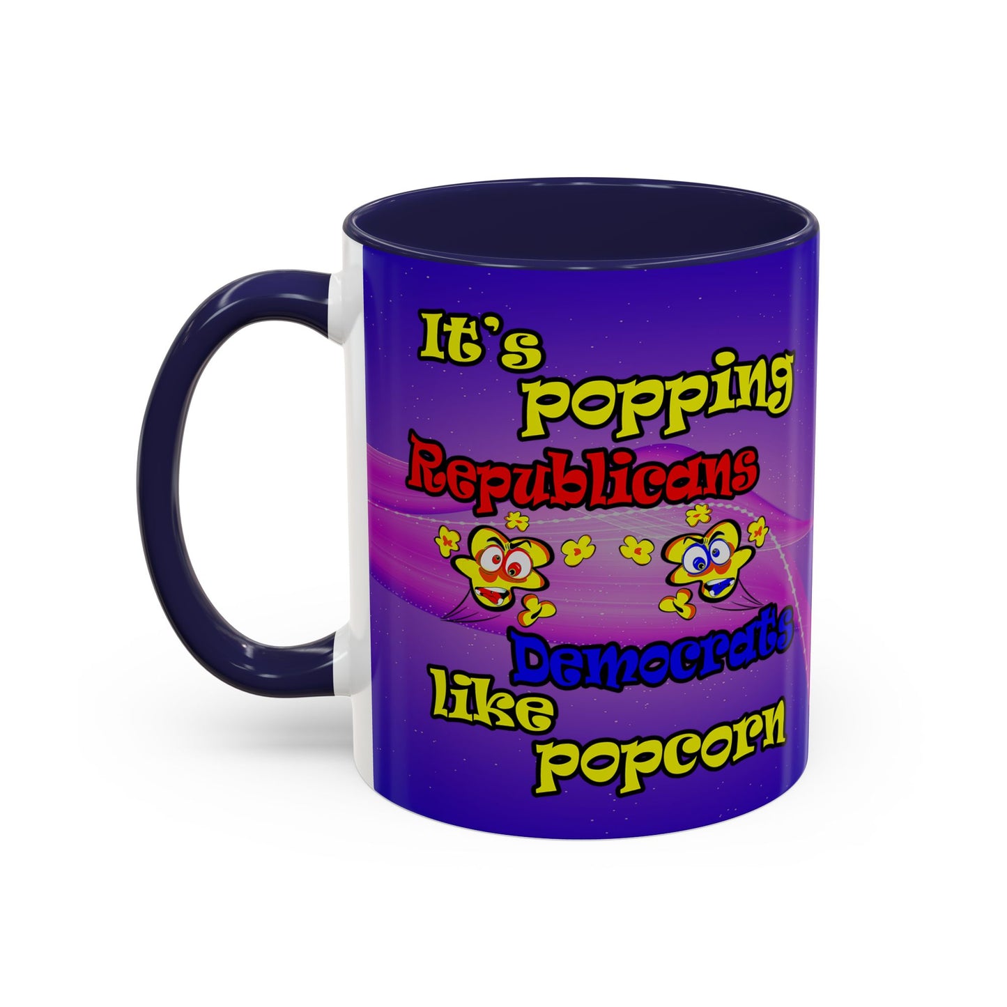 popping like popcorn - Accent Mug (purple-pink wave)