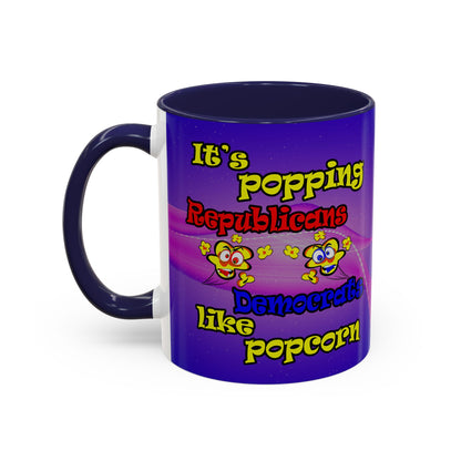popping like popcorn - Accent Mug (purple-pink wave)