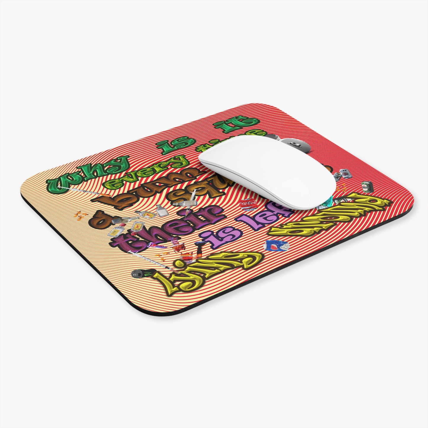 the bum's shit - Mouse Pad (Rectangle) (yellow-orange wave)