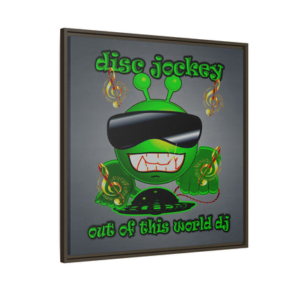 disc jockey - framed canvas art (grey-light grey)