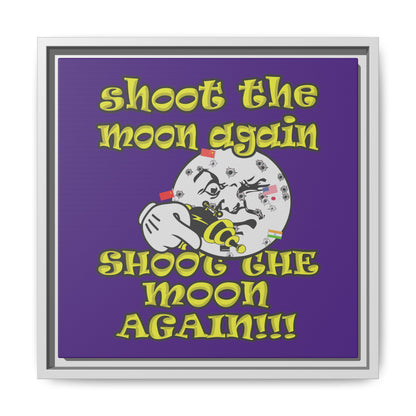 shoot the moon again - framed canvas art (purple)