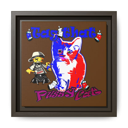 tag that - framed canvas art (brown)