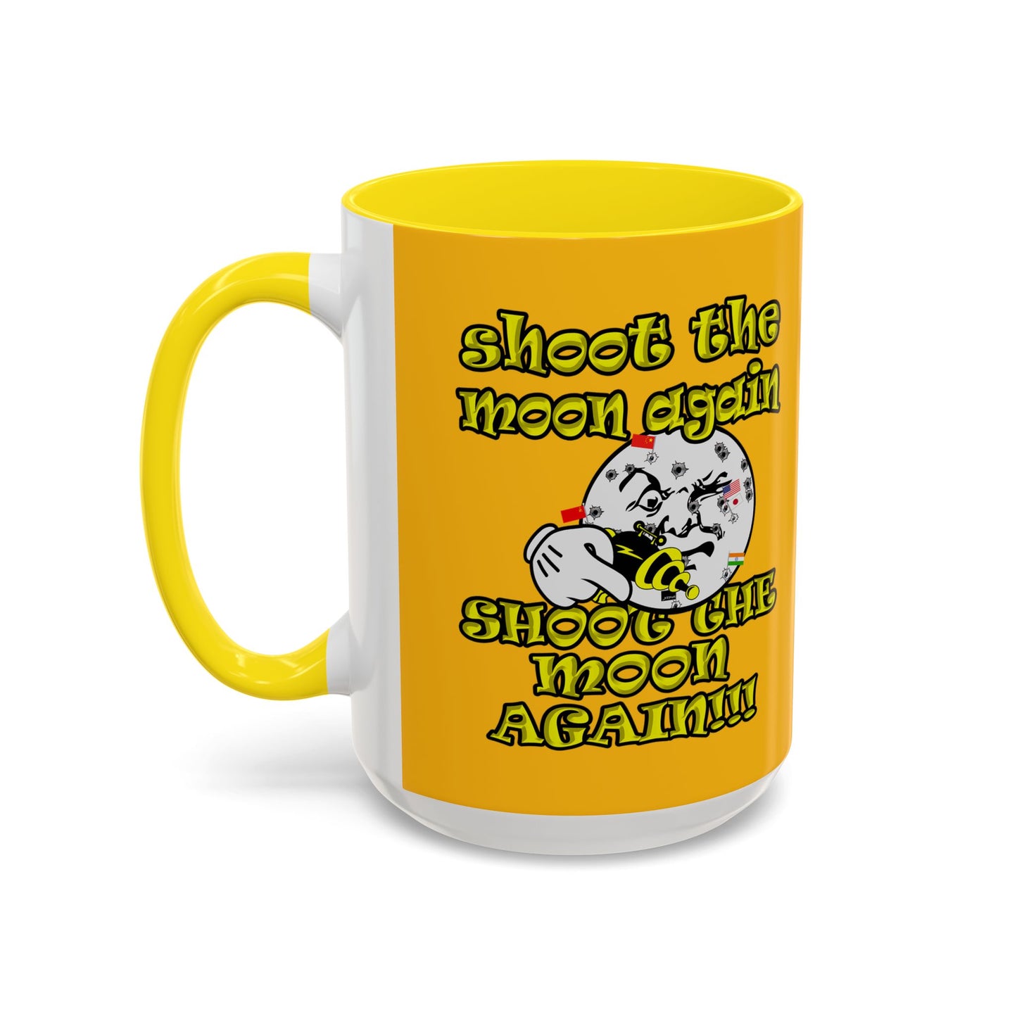shoot the moon again - Accent Mug (yellow)