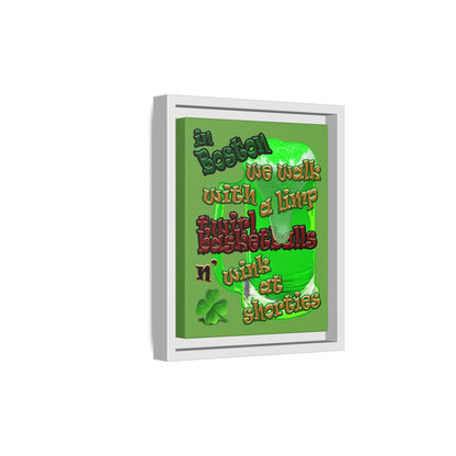 celtics logo - framed canvas art (green)